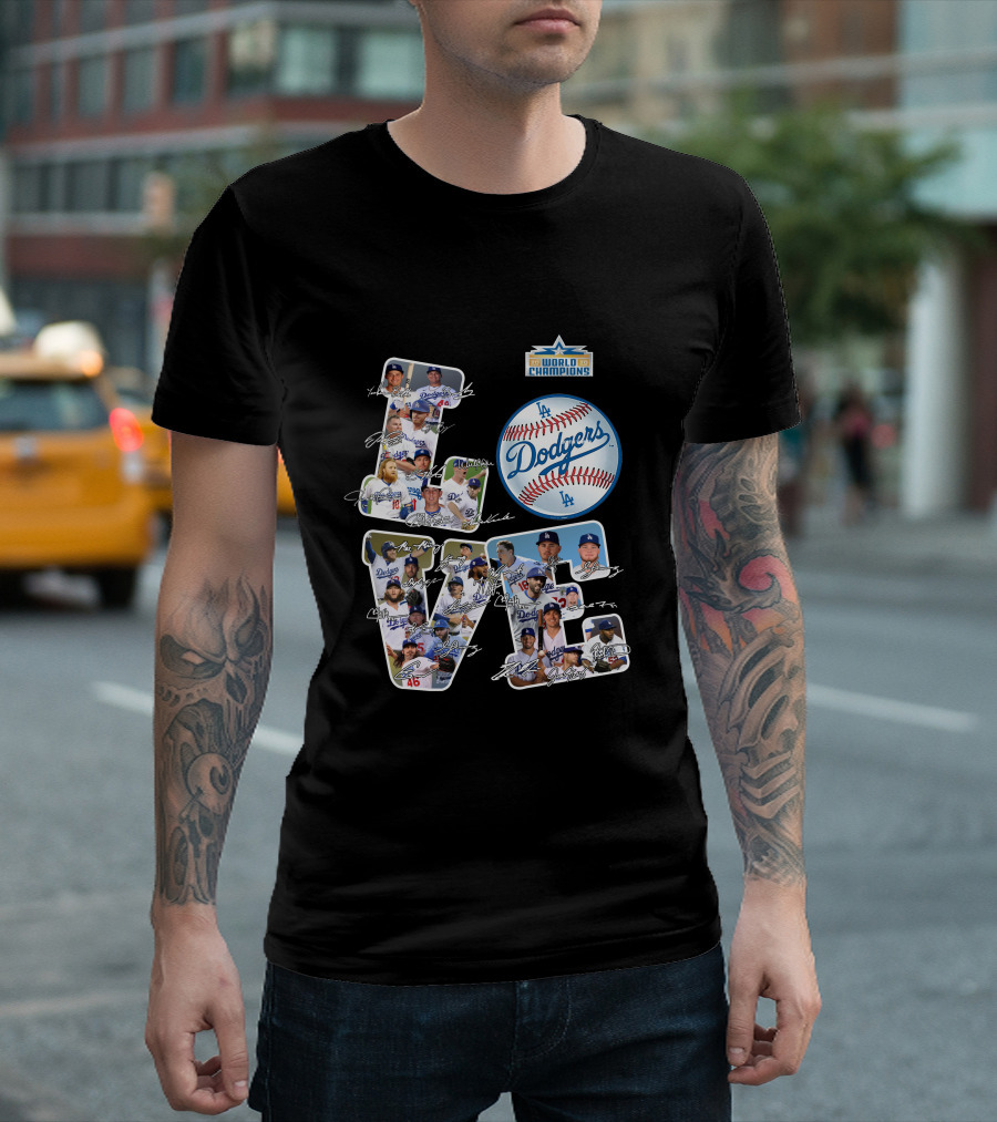 Los Angeles Dodgers World Champions Baseball Love T-Shirt