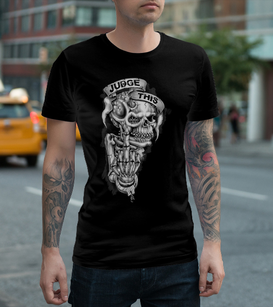 Skull Judge This Skeleton Middle Finger T-Shirt