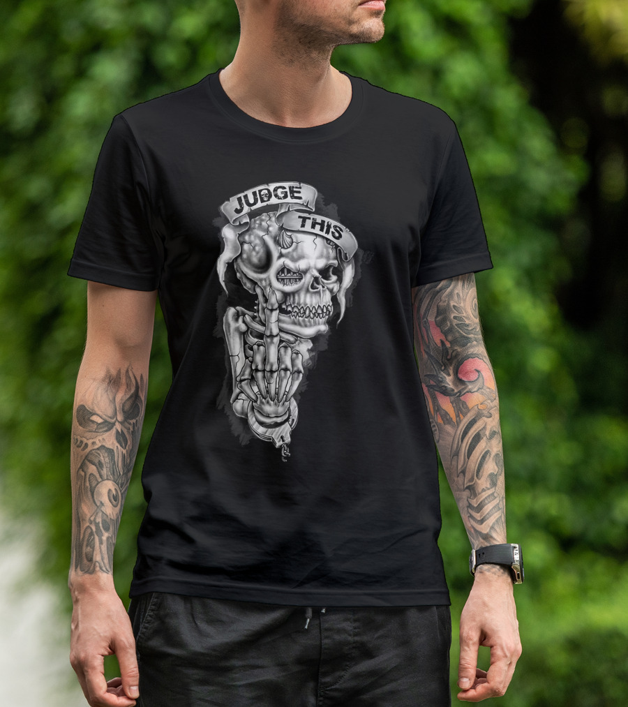 Skull Judge This Skeleton Middle Finger T-Shirt