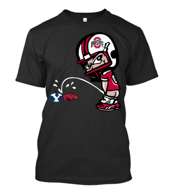 Ohio State Buckeyes College Football Rivalry Cartoon Helmet T-Shirt