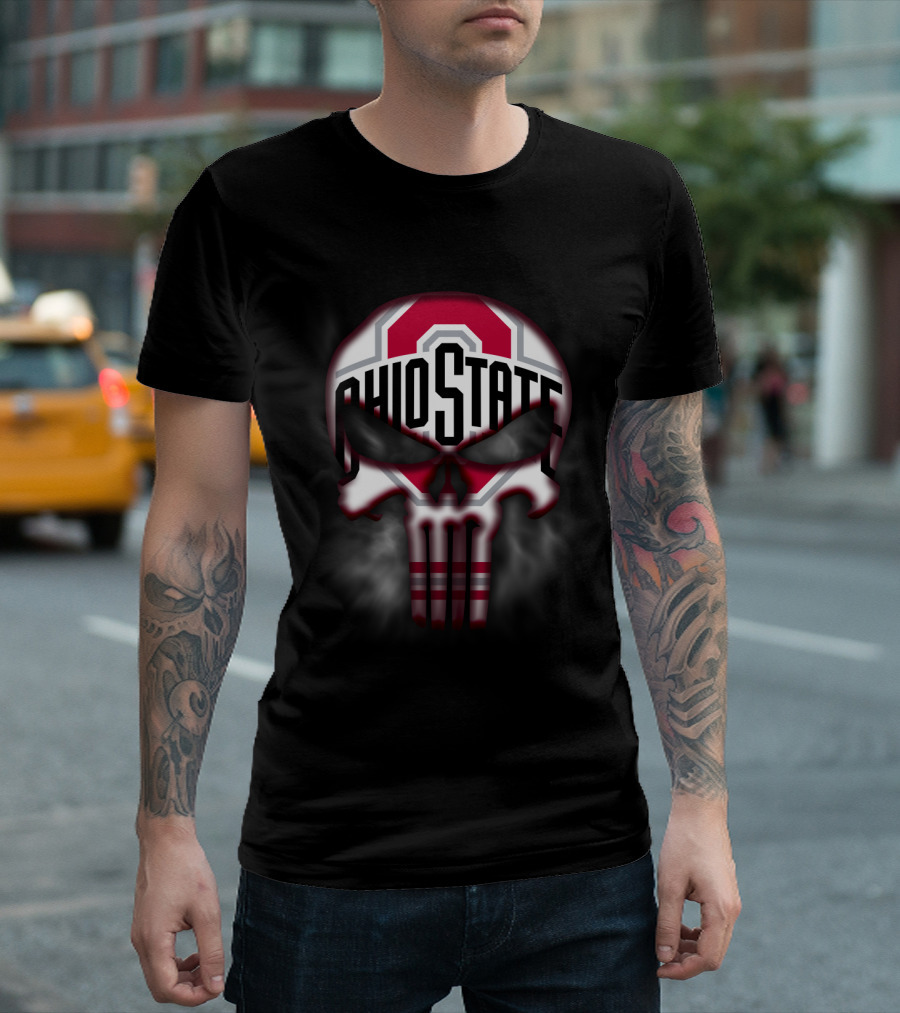 Ohio State Buckeyes Punisher Skull T-Shirt