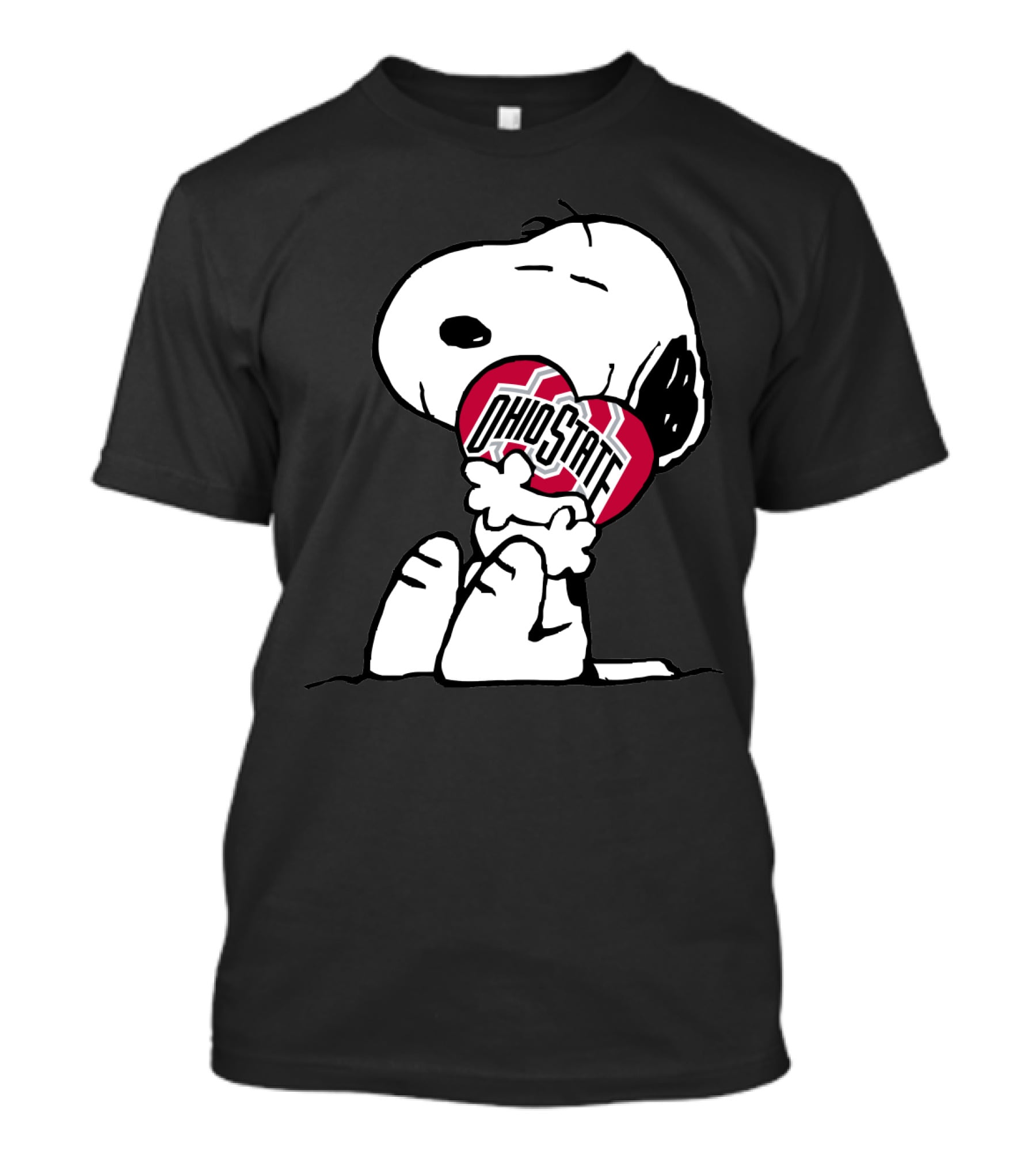 Snoopy Holding Ohio State Buckeyes Heart T-Shirt