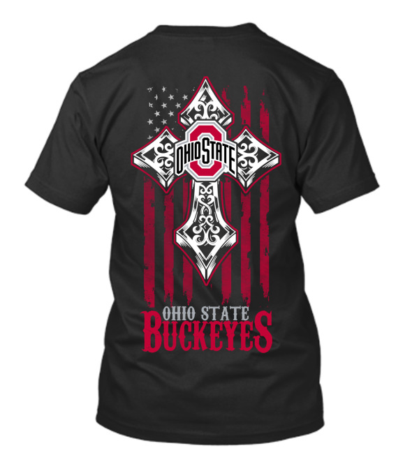 Ohio State Buckeyes Cross With American Flag T-Shirt