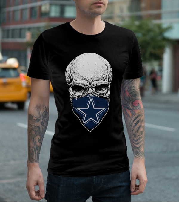Dallas Cowboys Skull Face Bandana Star T-Shirt