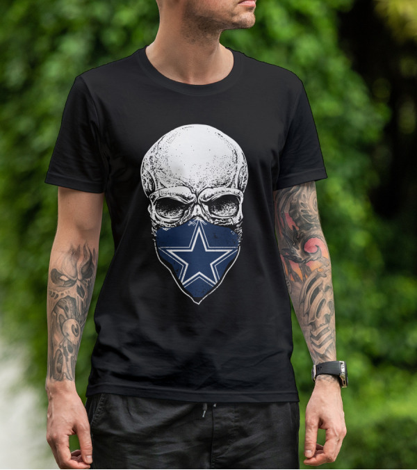 Dallas Cowboys Skull Face Bandana Star T-Shirt