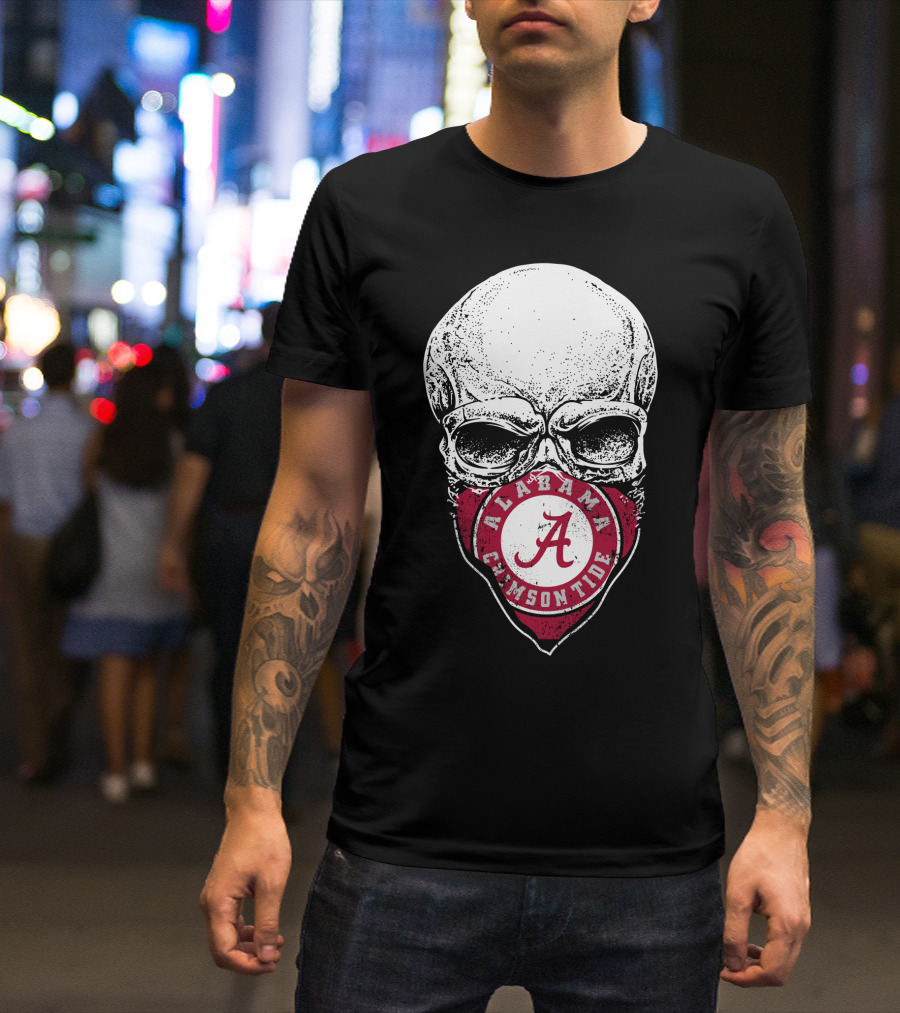 Alabama Crimson Tide Skull Bandana A T-Shirt