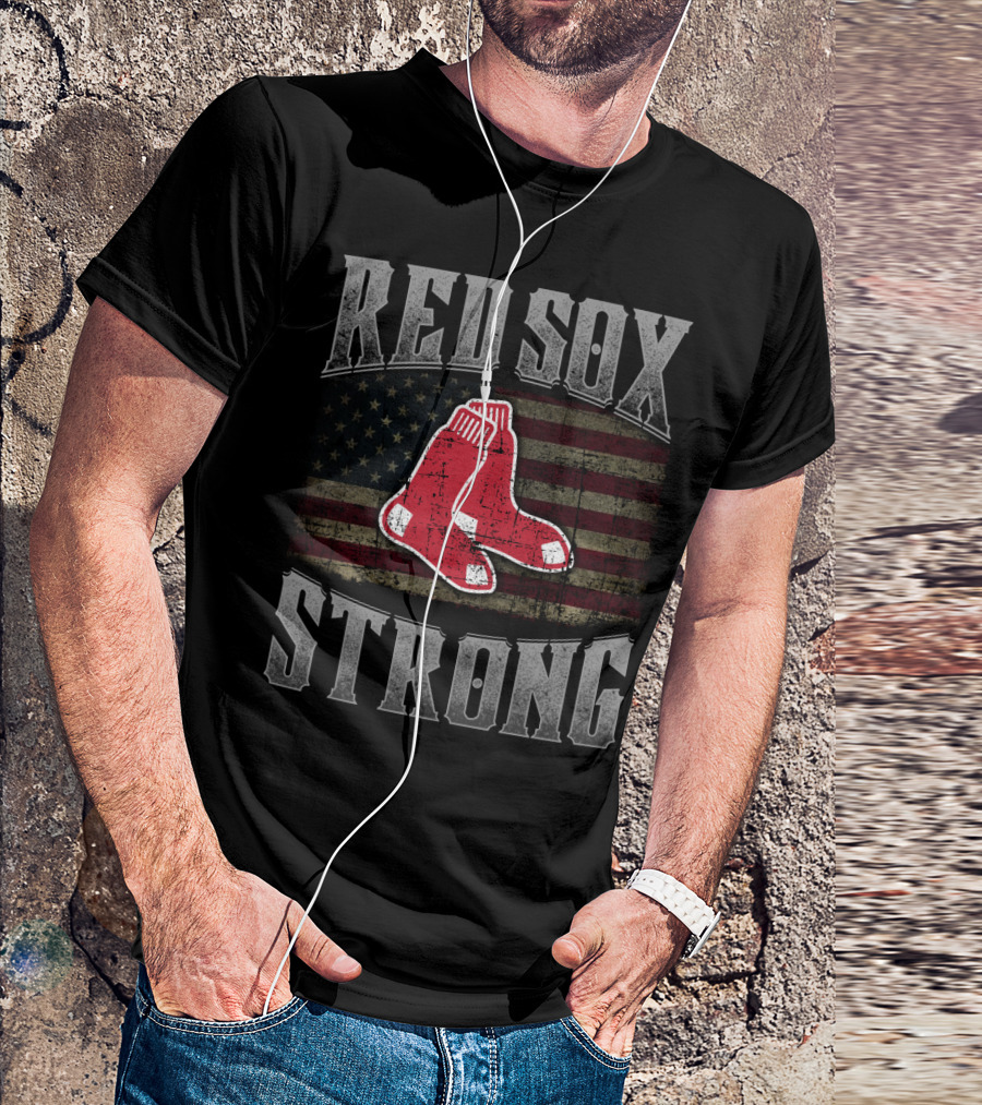 Red Sox Strong American Flag Socks T-Shirt