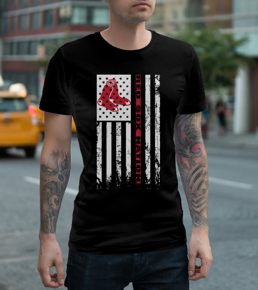 Red Sox Nation Boston Red Sox Stars And Stripes Flag T-Shirt