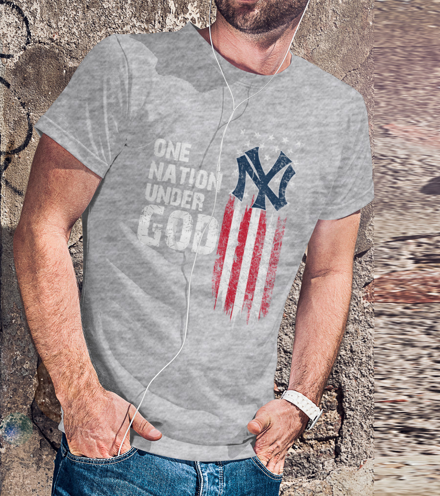 Ny Yankees One Nation Under God American Flag T-Shirt