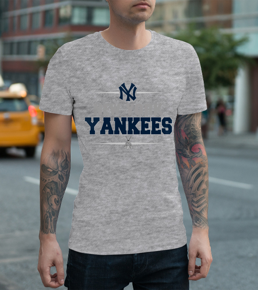 New York Yankees Ny Logo With Baseball Bats T-Shirt