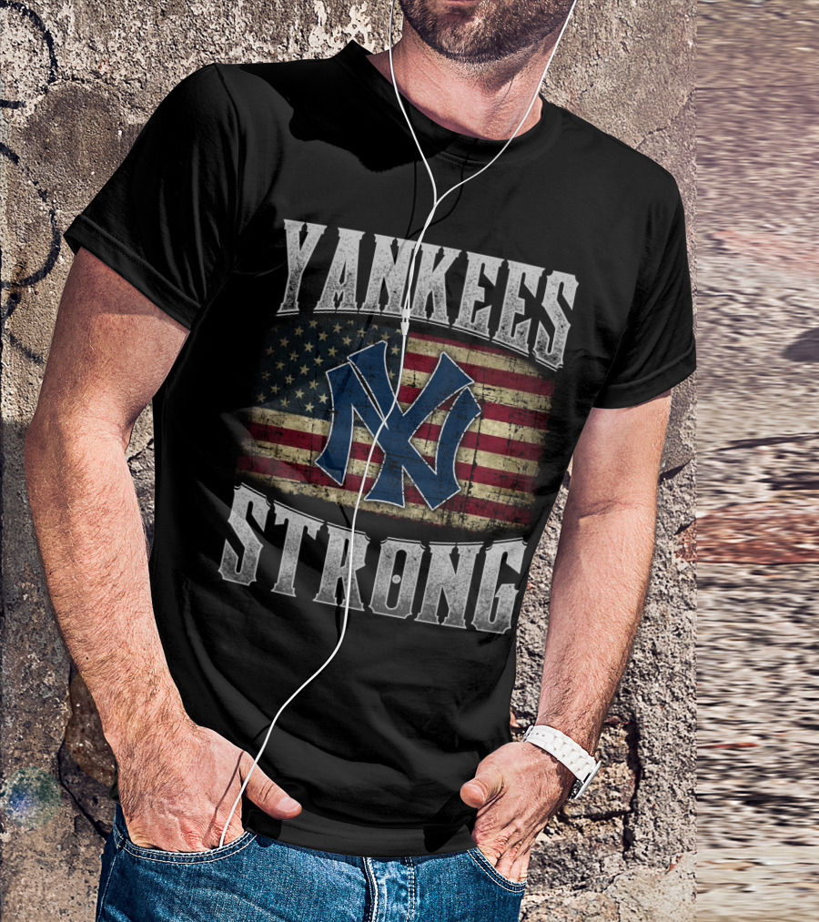 Yankees Strong American Flag Mlb Symbol T-Shirt