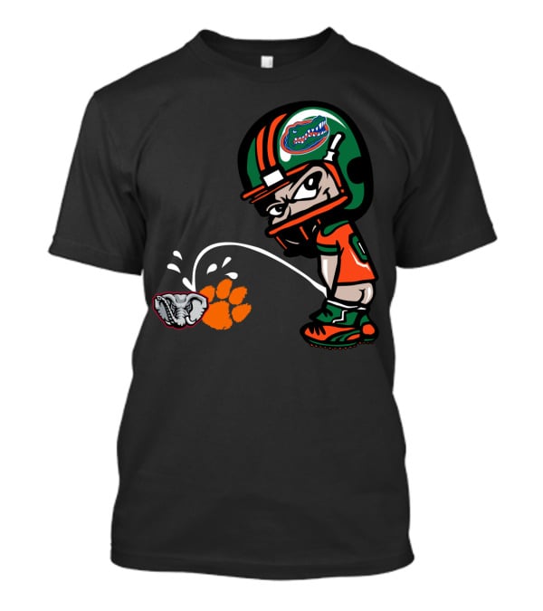 Florida Gators Clemson Tigers Alabama Crimson Tide Rivalry Football Helmet Cartoon T-Shirt