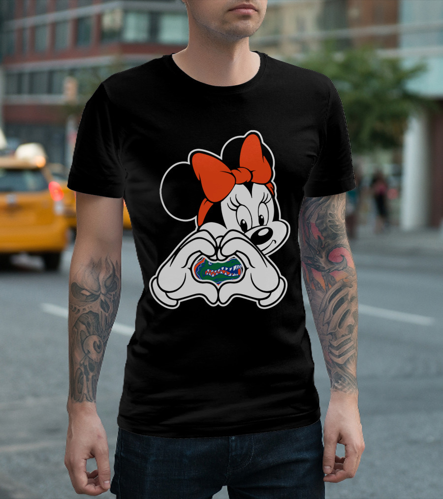 Florida Gators Minnie Mouse Heart Hands T-Shirt