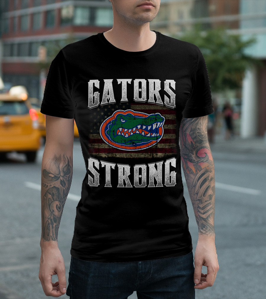 Gators Strong American Flag Florida Gators T-Shirt