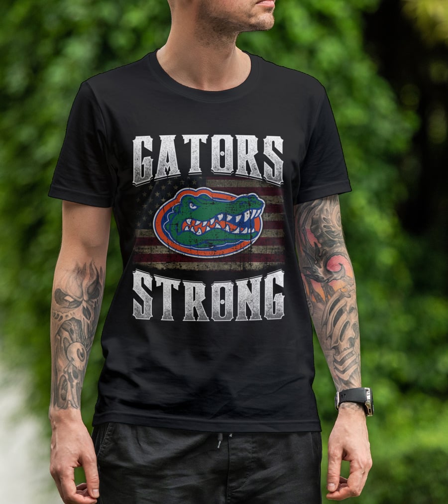 Gators Strong American Flag Florida Gators T-Shirt
