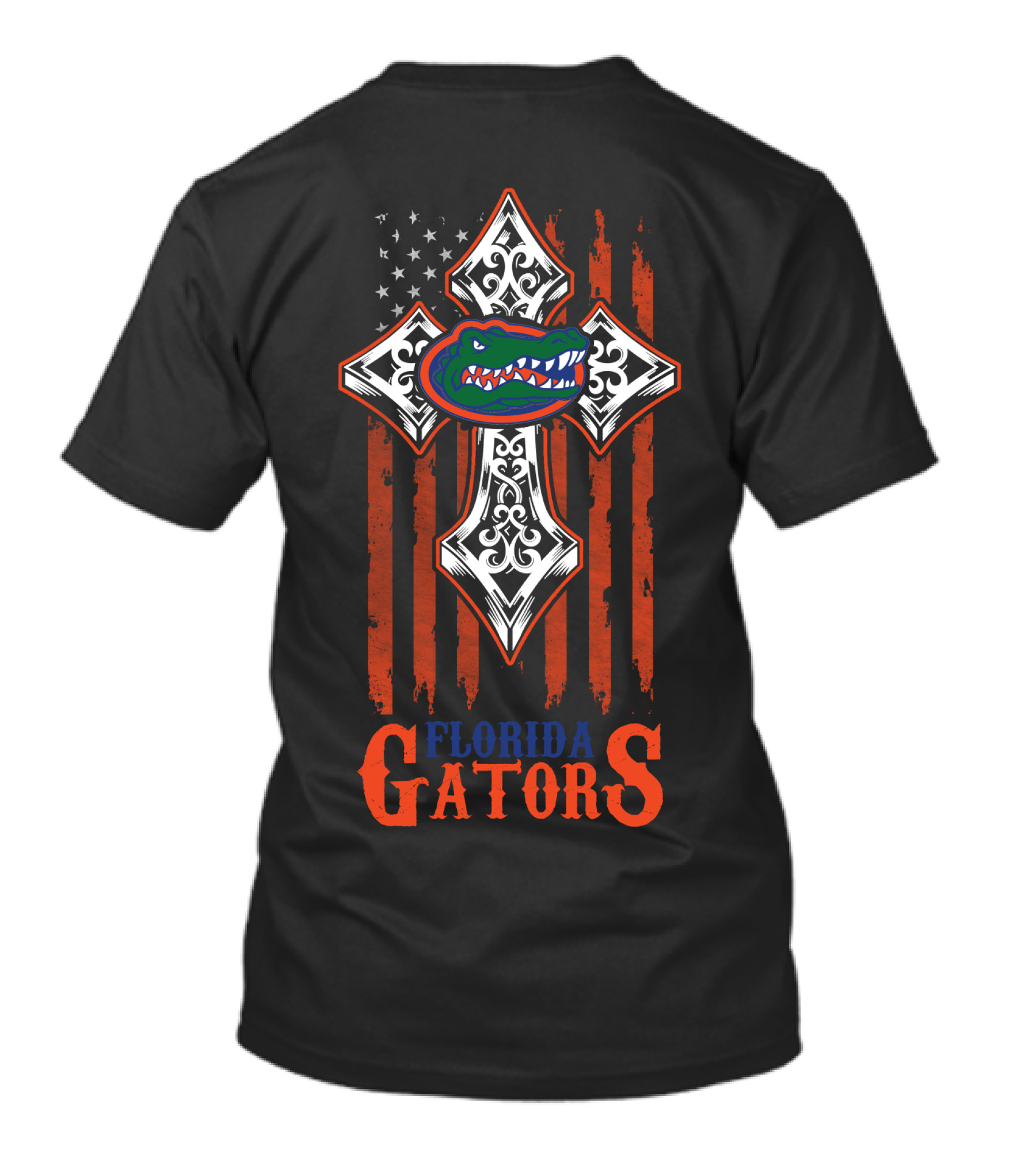 Florida Gators Cross American Flag Stars And Stripes T-Shirt