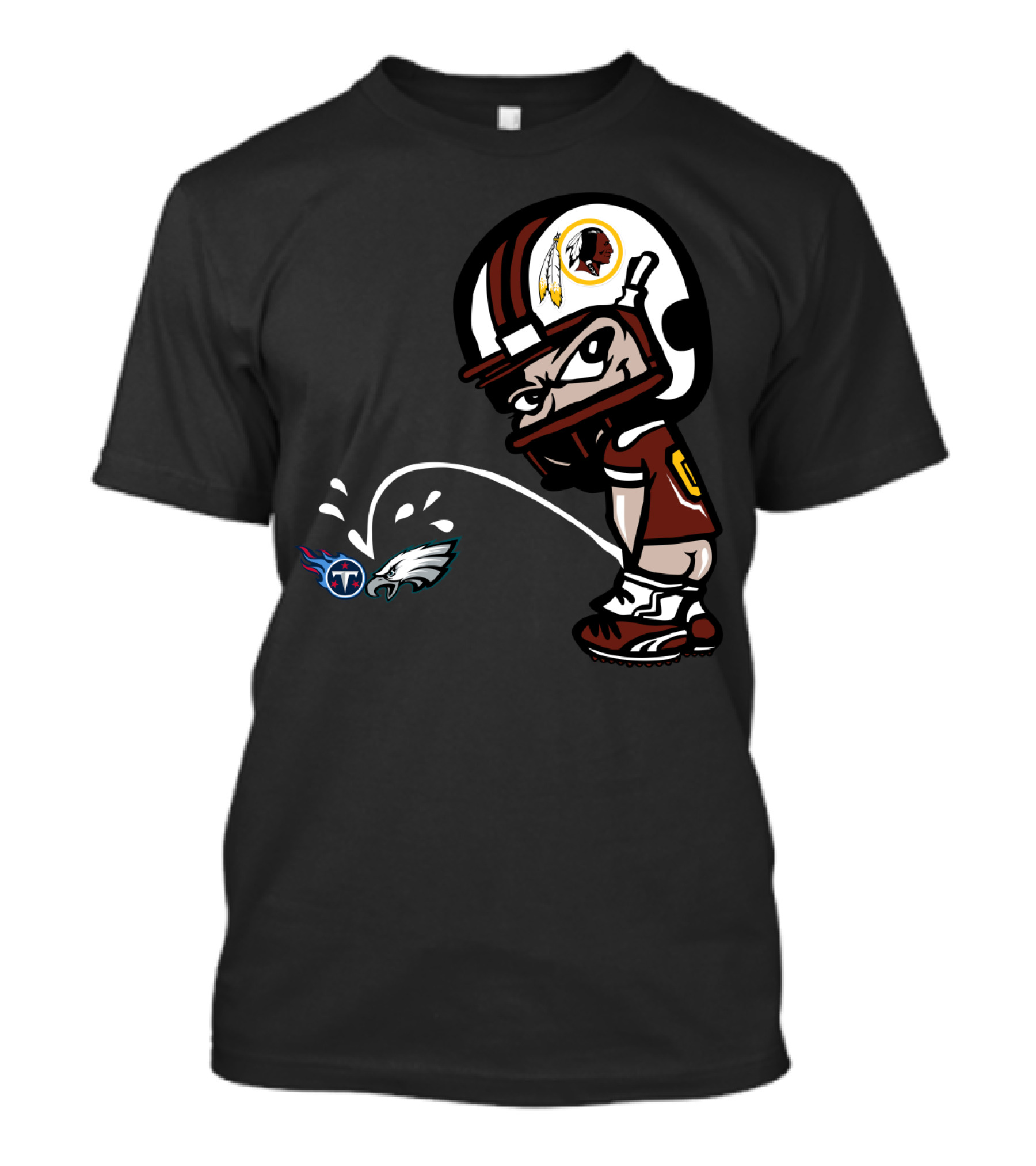 Washington Redskins Football Rivalry Titans Eagles Helmet T-Shirt