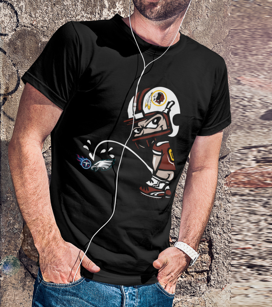 Washington Redskins Football Rivalry Titans Eagles Helmet T-Shirt