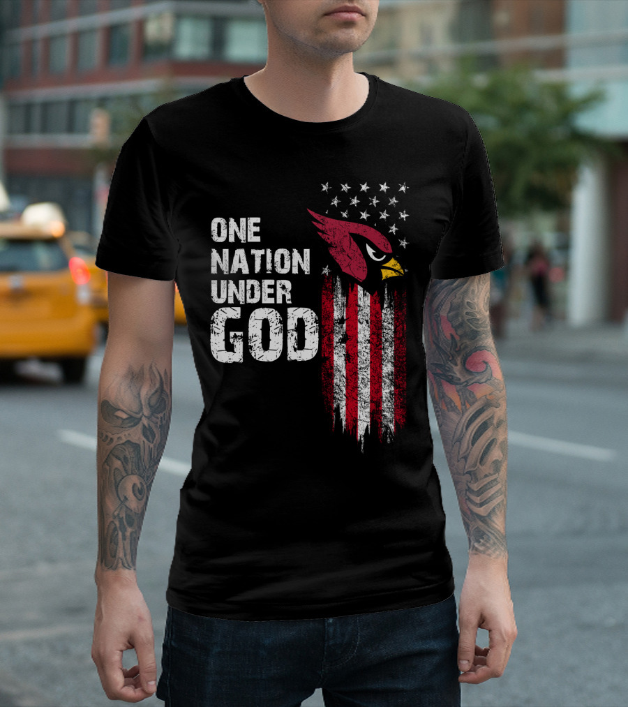 One Nation Under God Arizona Cardinals Flag T-Shirt