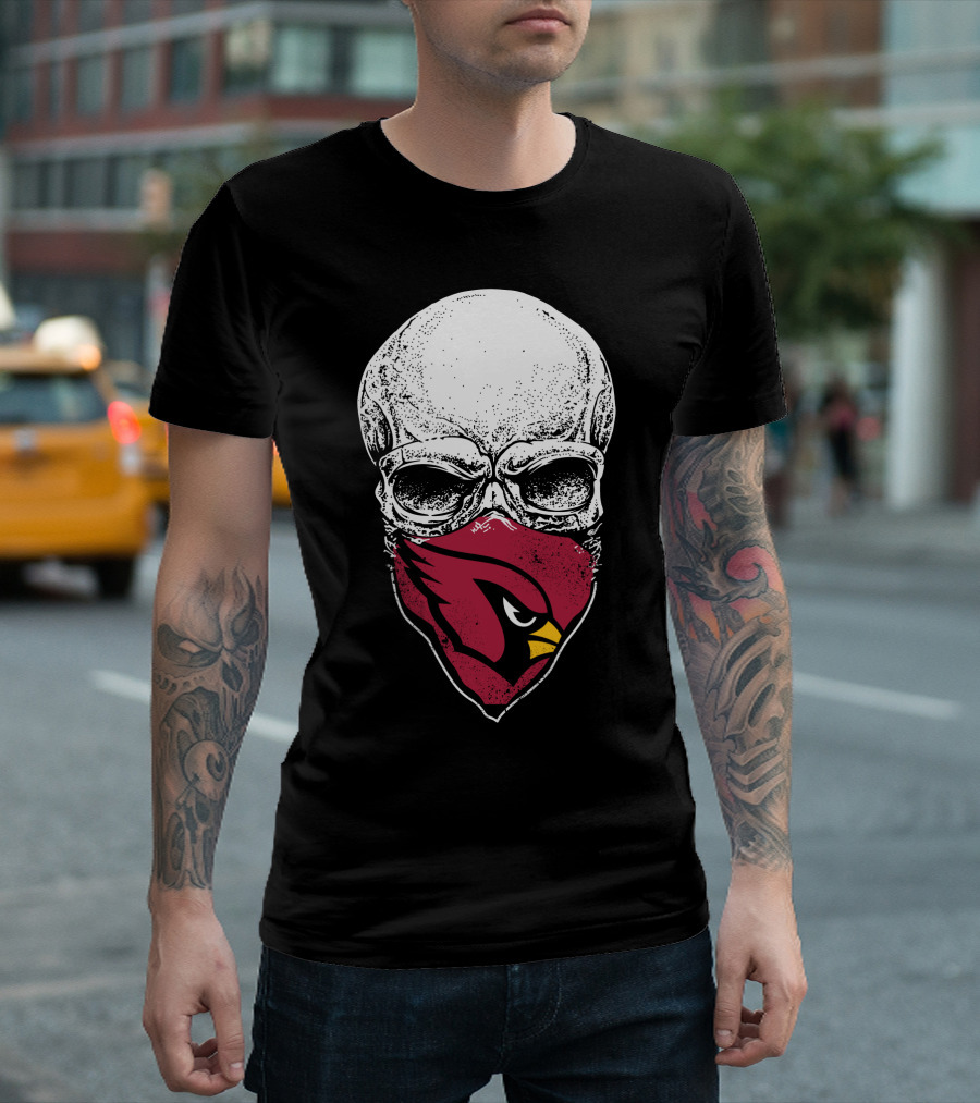 Arizona Cardinals Skull Bandana T-Shirt