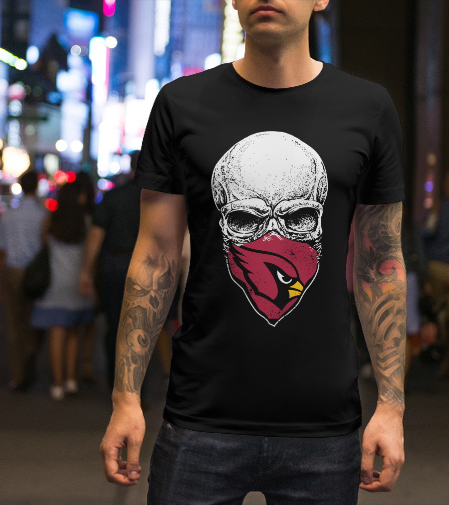 Arizona Cardinals Skull Bandana T-Shirt