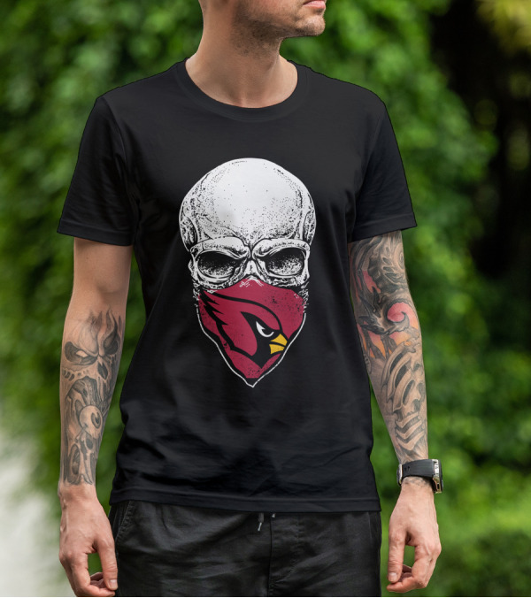 Arizona Cardinals Skull Bandana T-Shirt