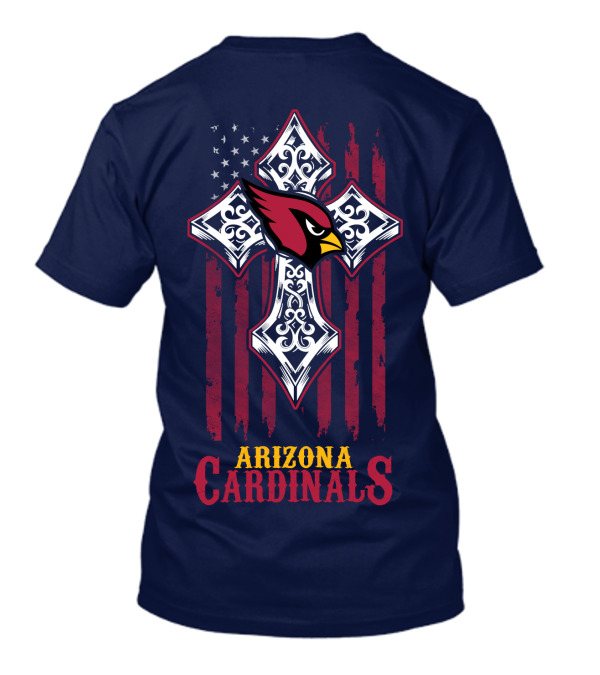 Arizona Cardinals American Flag Cross Fans T-Shirt