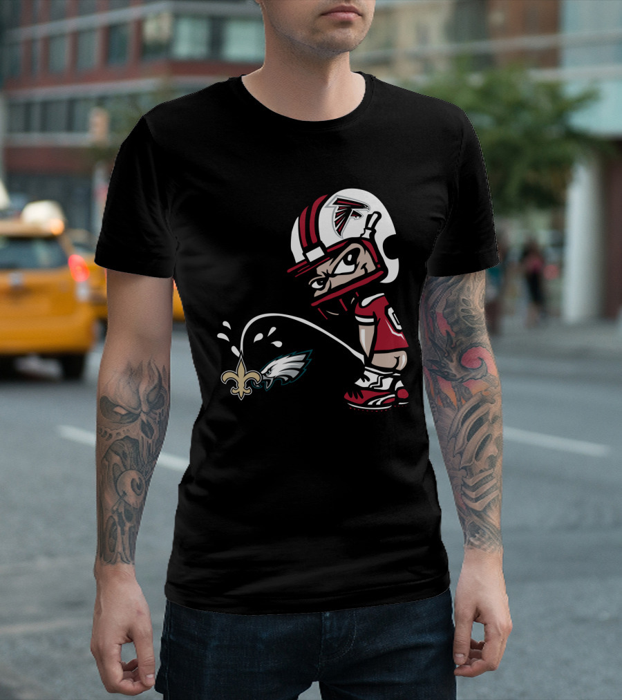 Atlanta Falcons Vs Saints Eagles Rivalry Humor Football Helmet Character T-Shirt