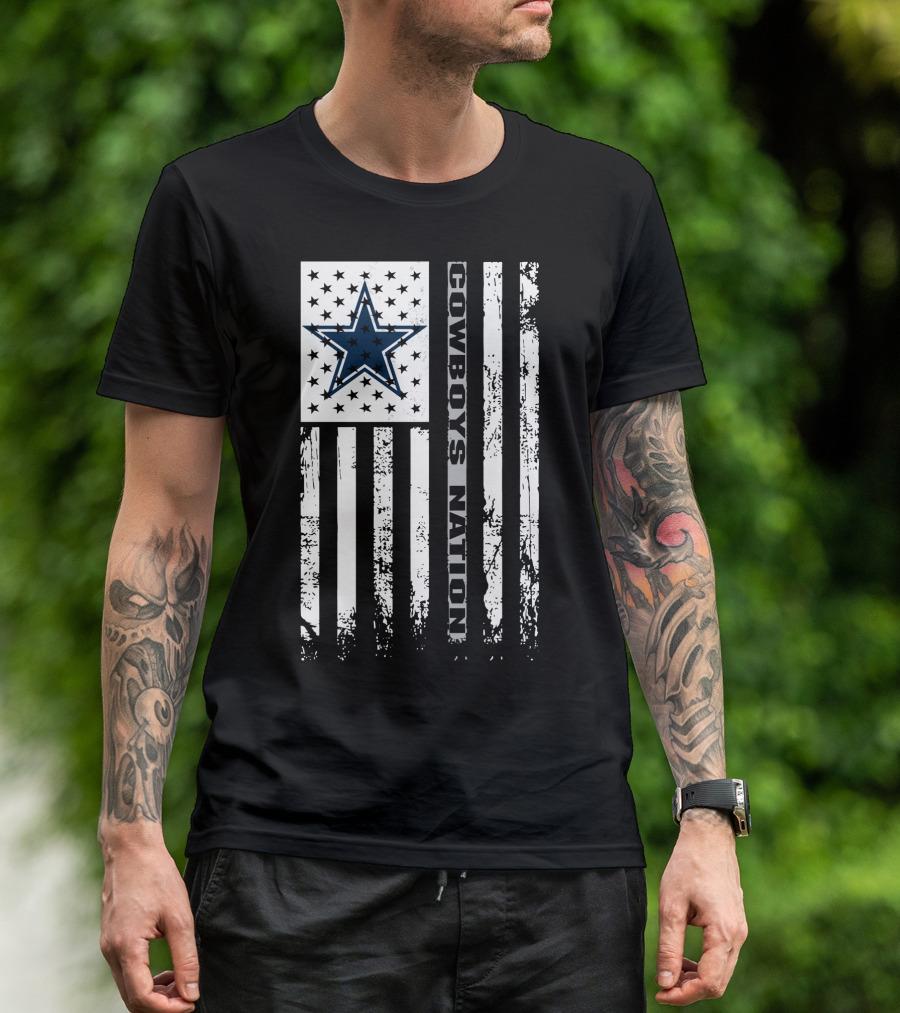 Cowboys Nation Dallas Cowboys Fans Flag Star T-Shirt