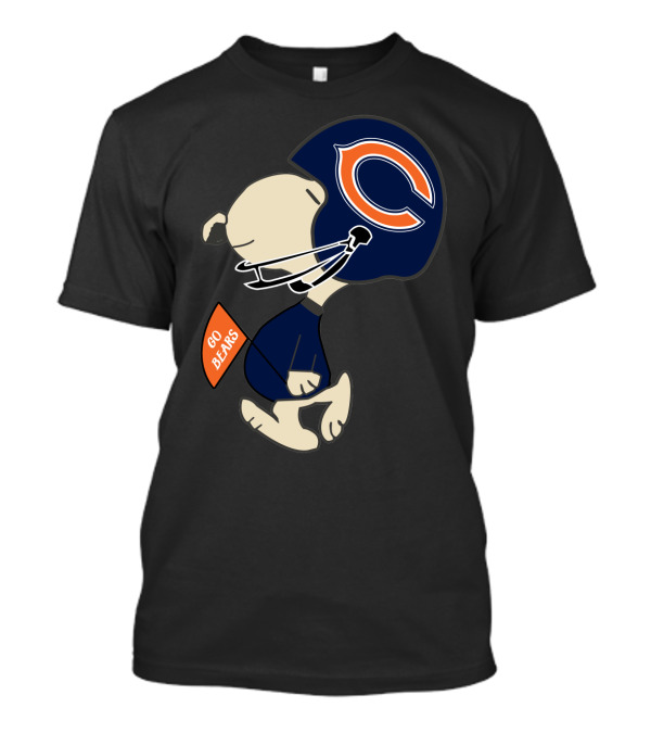 Chicago Bears Go Bears Peanuts Snoopy Football Helmet T-Shirt