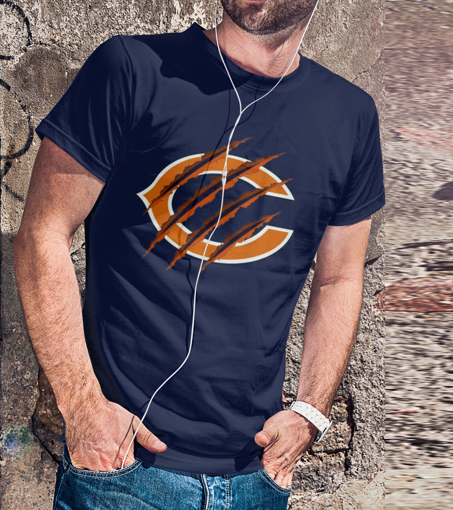 Chicago Bears Logo With Claw Marks T-Shirt