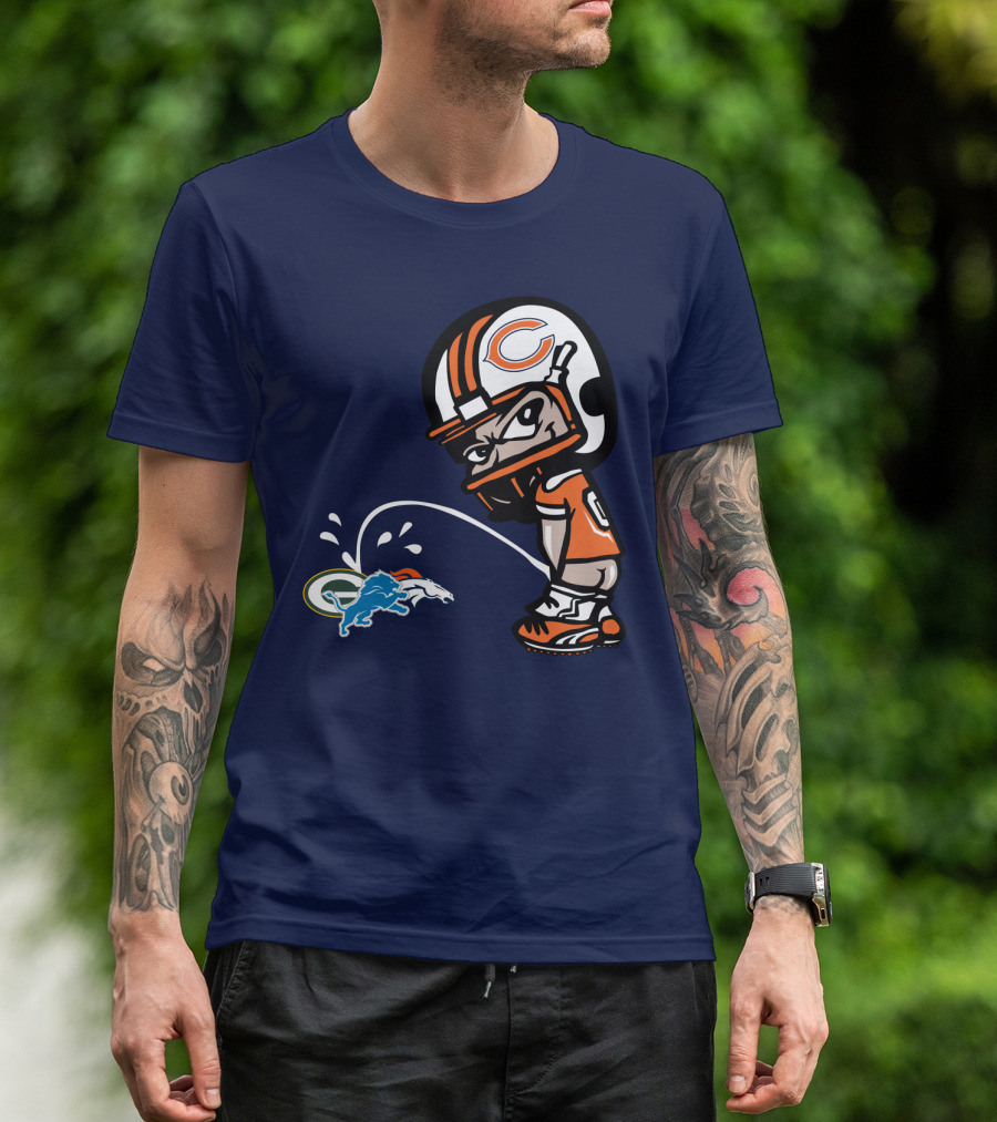 Chicago Bears Player Helmet Packers And Broncos Rivalry T-Shirt