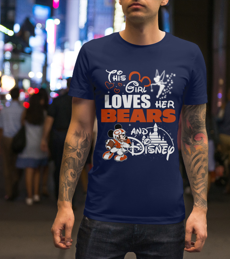 This Girl Loves Her Chicago Bears And Disney T-Shirt