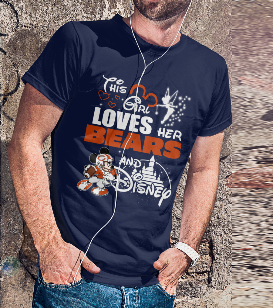 This Girl Loves Her Chicago Bears And Disney T-Shirt