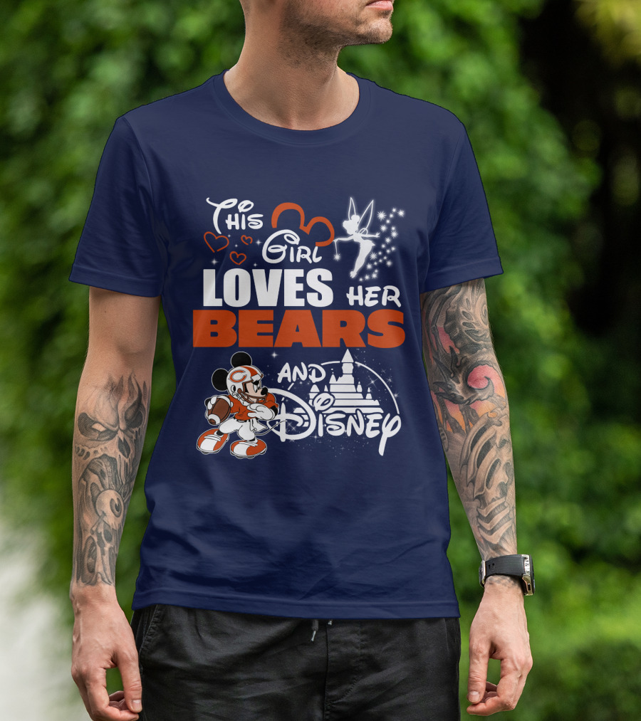 This Girl Loves Her Chicago Bears And Disney T-Shirt