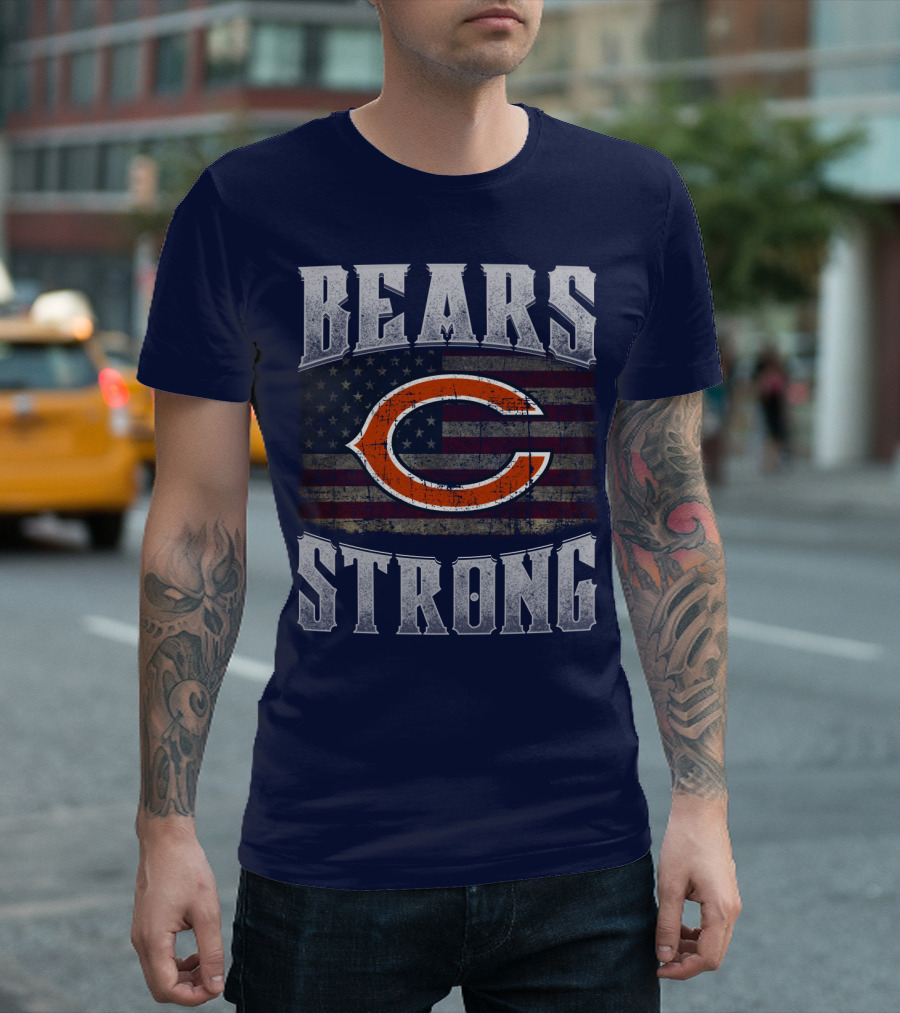 Bears Strong Chicago American Flag T-Shirt