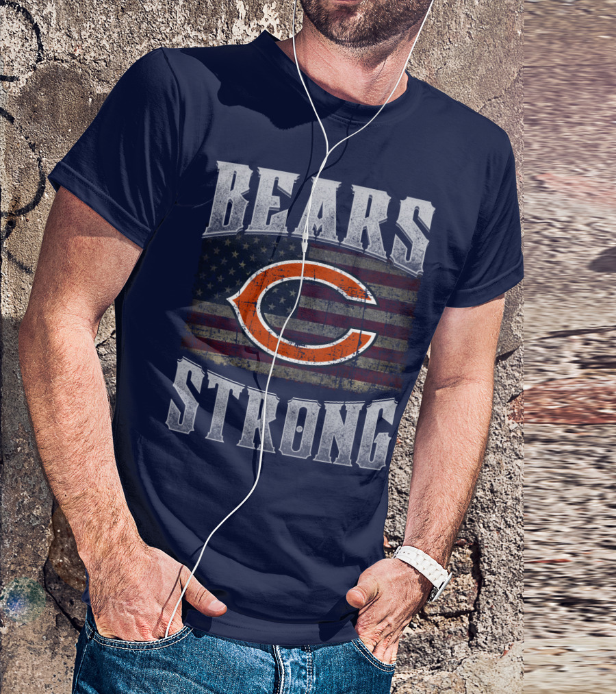 Bears Strong Chicago American Flag T-Shirt