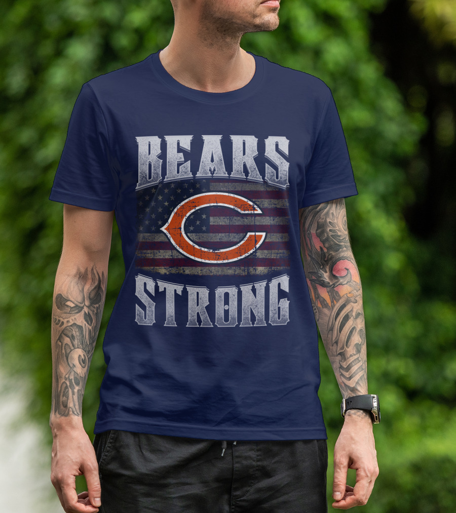Bears Strong Chicago American Flag T-Shirt