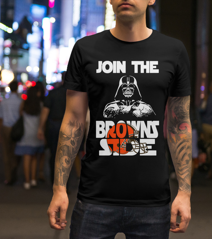 Join The Browns Side Cleveland Browns Darth Vader Helmet T-Shirt