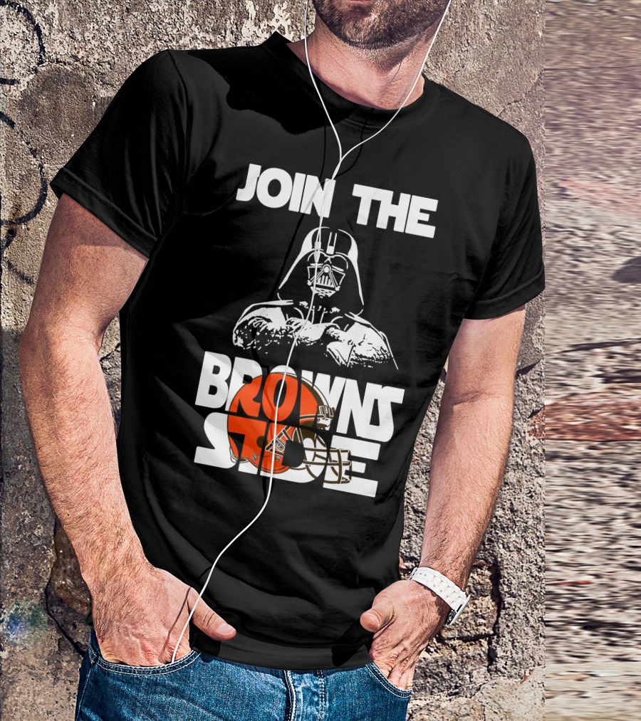 Join The Browns Side Cleveland Browns Darth Vader Helmet T-Shirt