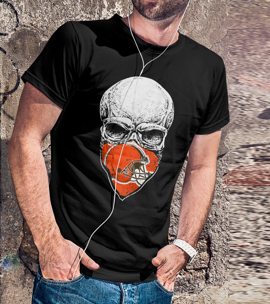Cleveland Browns Skull With Helmet T-Shirt