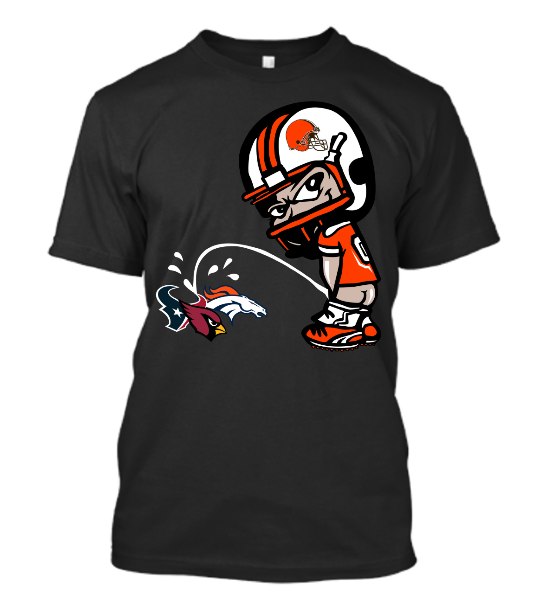 Cleveland Browns Player Humorous Rival Team Logos Interaction T-Shirt