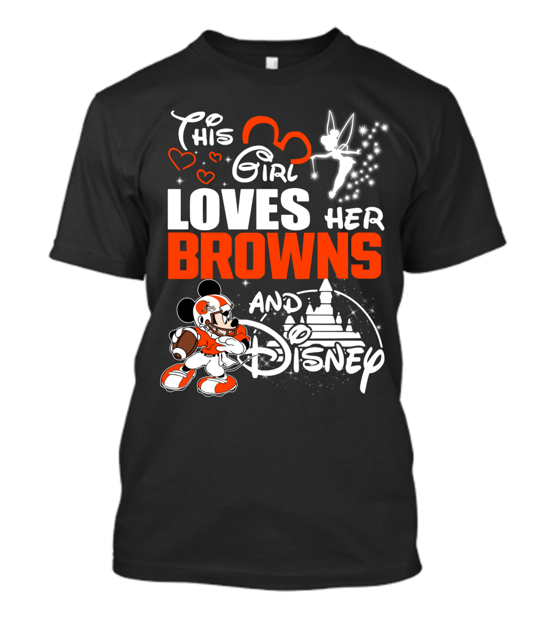 This Girl Loves Her Cleveland Browns And Disney T-Shirt