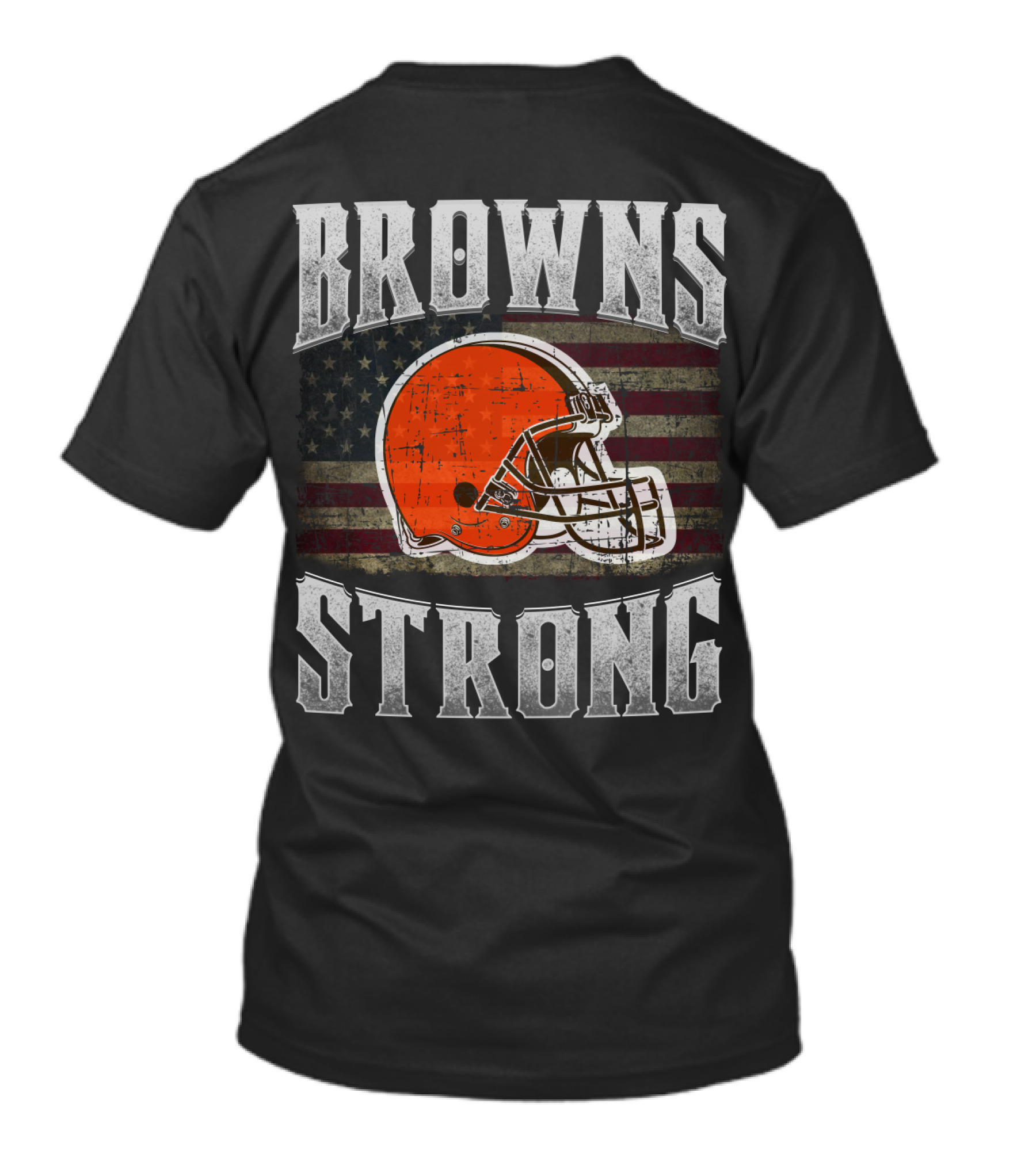 Browns Strong American Flag Cleveland Browns Helmet T-Shirt
