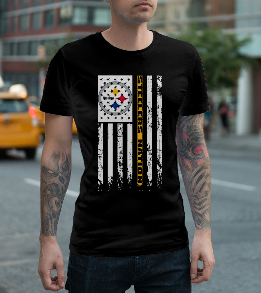 Steelers Nation Pittsburgh Steelers Logo Flag T-Shirt