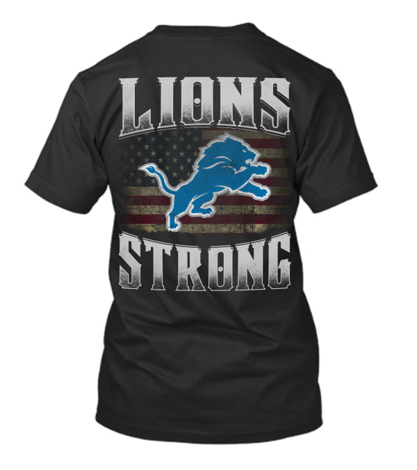 Lions Strong Detroit American Flag T-Shirt