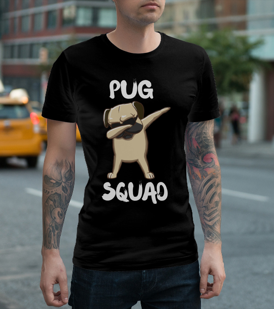 Pug Squad Dabbing Funny Pug T-Shirt