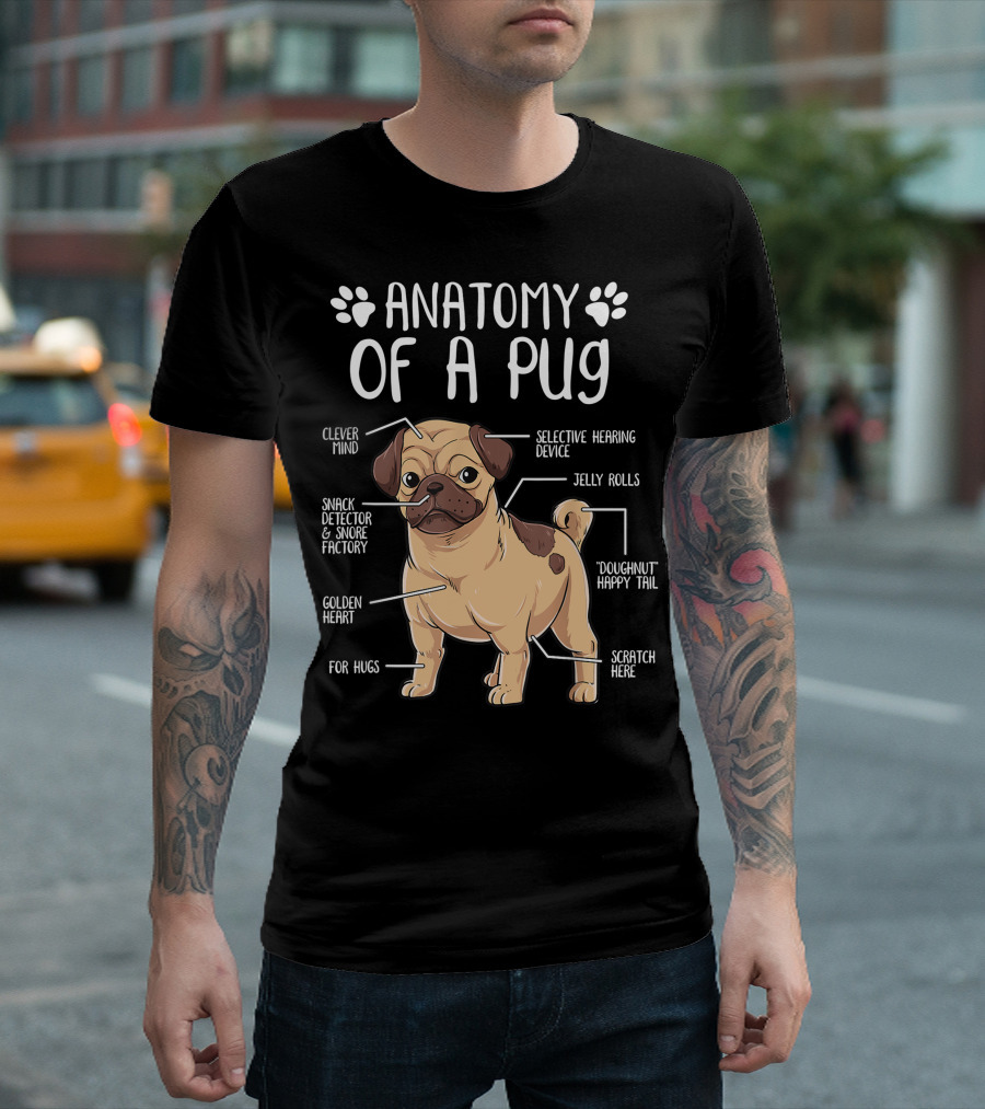Anatomy Of A Pug Clever Mind Selective Hearing Device Jelly Rolls Snack Detector And Snore Factory Doughnut Happy Tail Golden Heart Scratch Here For H