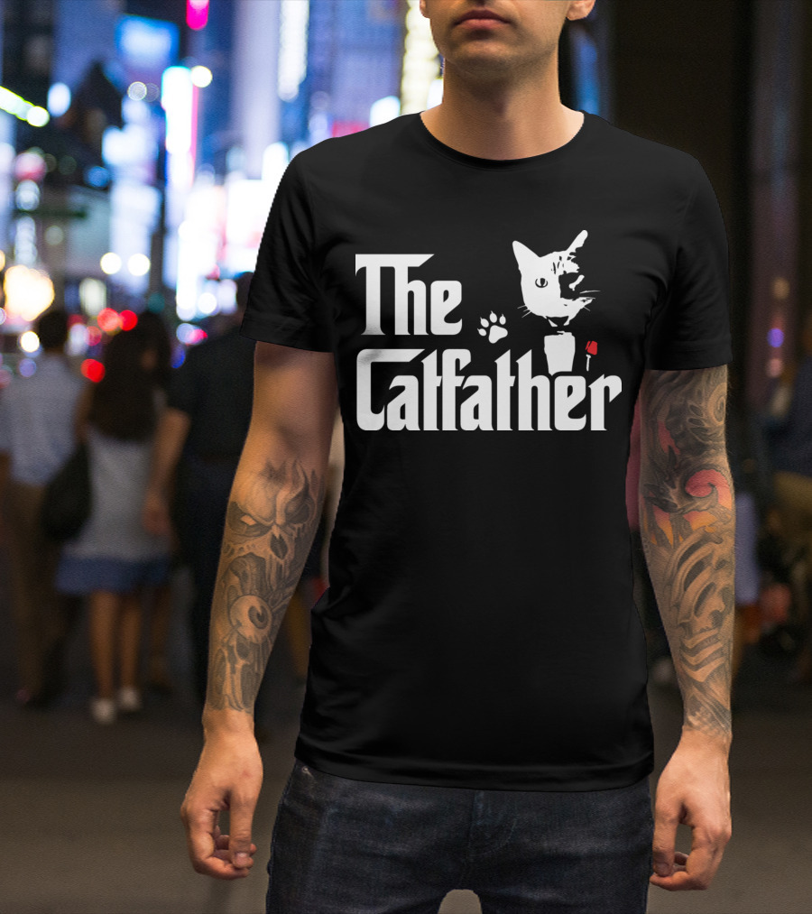 The Catfather Cat Paw Print Rose T-Shirt