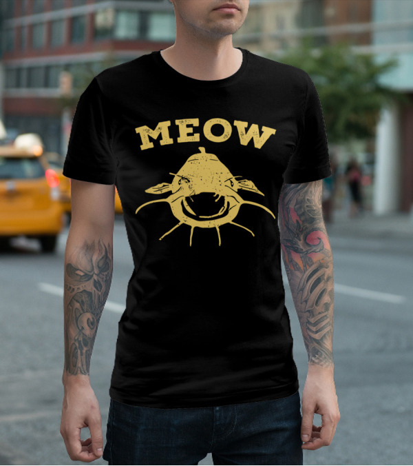 Meow Catfish Fishing Fisherman T-Shirt
